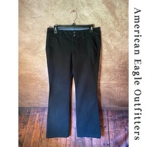 American Eagle Pants-Women Size 4L-Black Chino Stretch Casual-straight leg-GUC